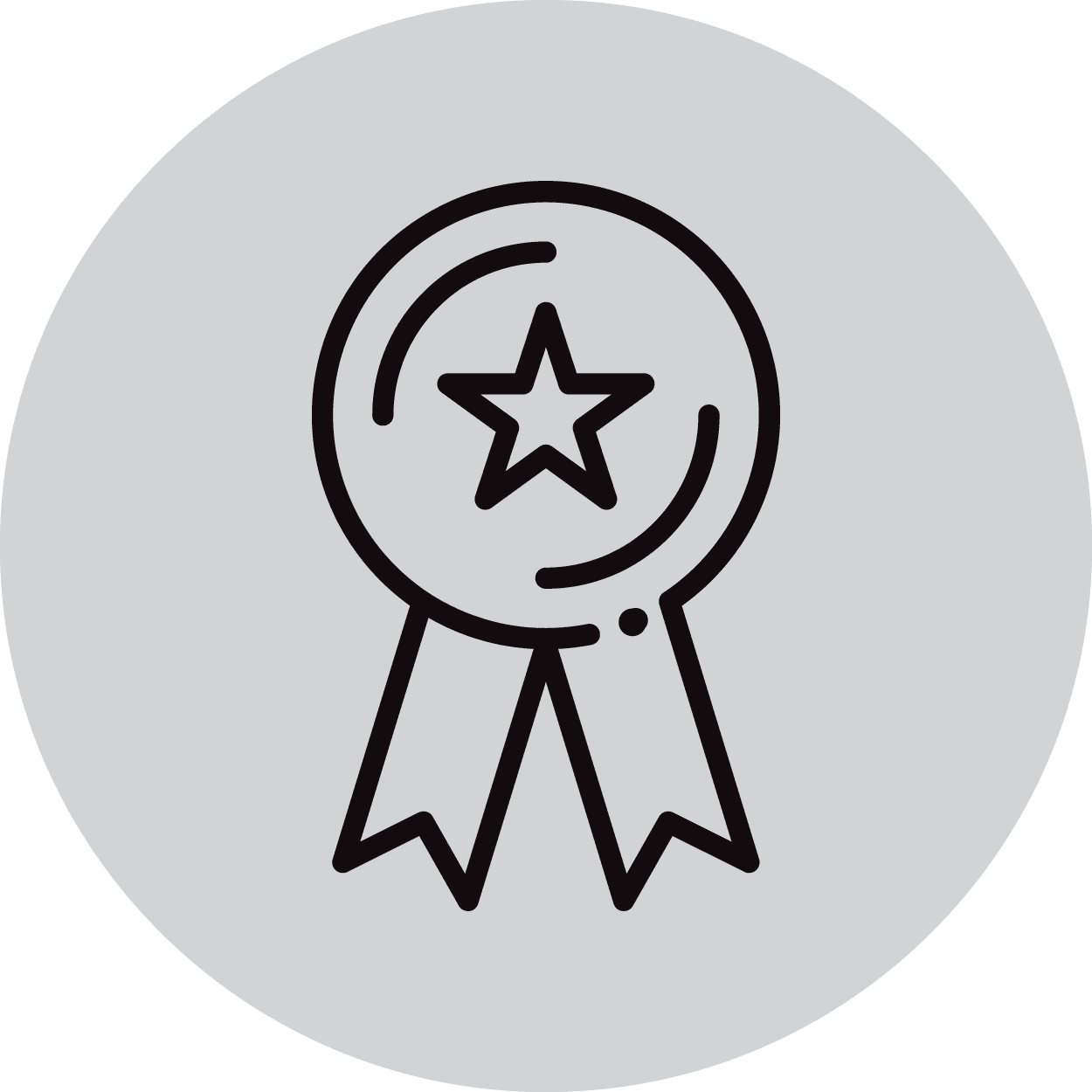 Illustration of award ribbon with star
